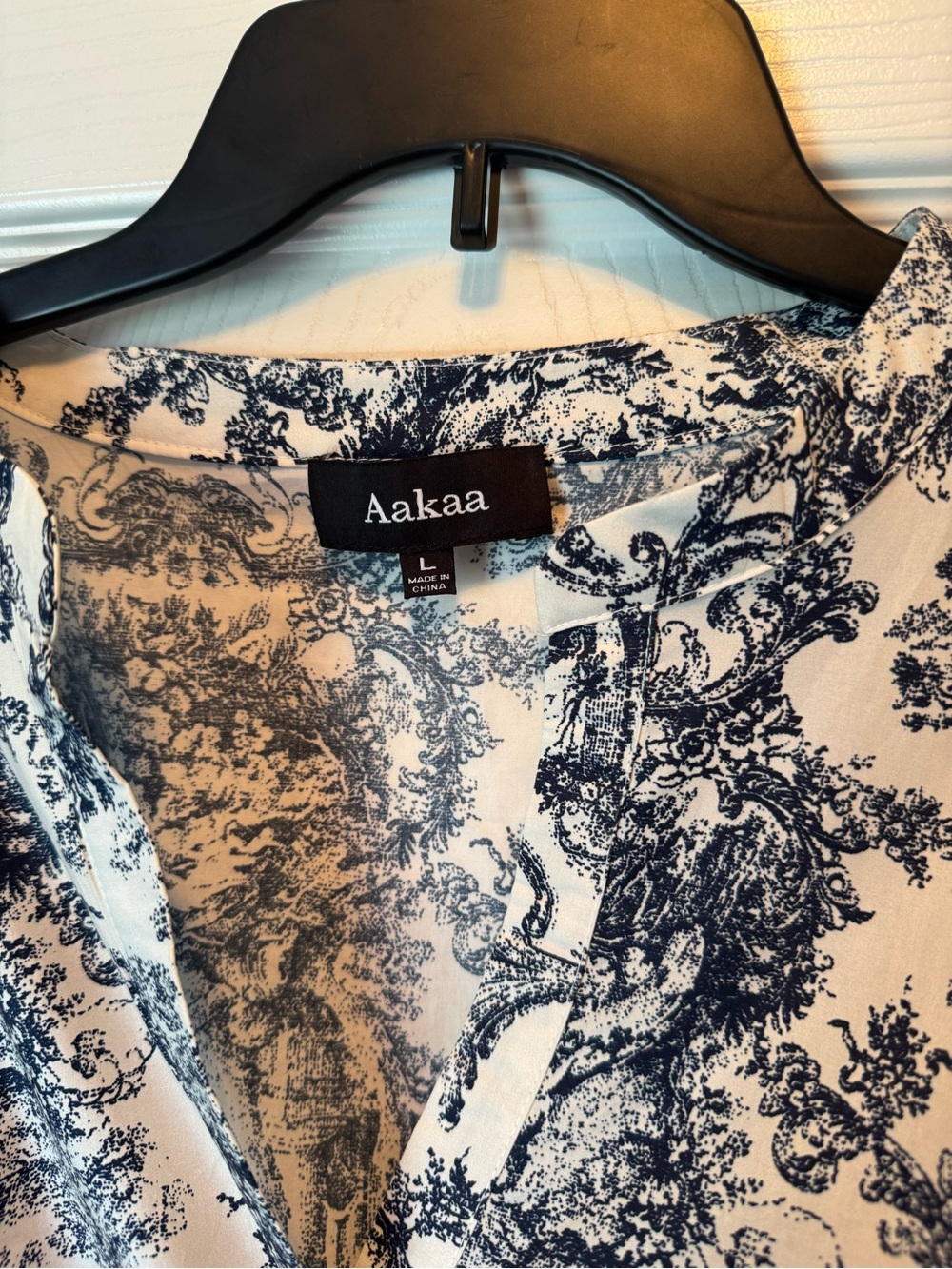 Aakaa Fit & flare dress with white & navy toile - Picture 6 of 6